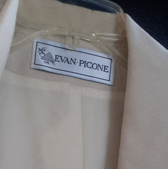 Evan Picone cream Nude Wool ? Blazer crop Jacket size 10 - Picture 12 of 13